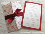 bordo crvena pozivnica za vjenčanje iznutra