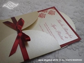 Pozivnica za vjenčanje Red Damask Mini Beauty