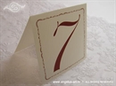 Broj stola za vjenčanje - Krem - bordo broj