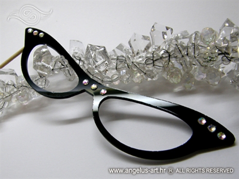 black plexyglass photo props in a shape of glasses