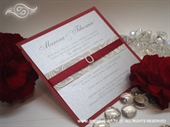 Wedding invitation - Red and Silver Lovely