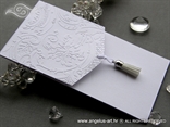 elegant wedding invitation with fringe