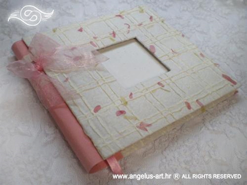 foto album izrađen od natural papira bijelo rozi