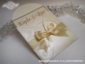 Wedding invitation - Cream Lace Mini Beauty