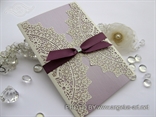 laser cut lilac modern wedding invitation
