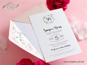 Pozivnica za vjenčanje - Romantic Flower Wreath