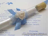 Pozivnica za vjenčanje Plava epruveta s ružom