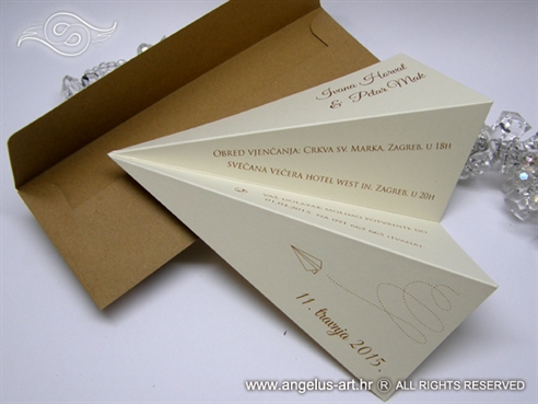paper plane wedding invitation
