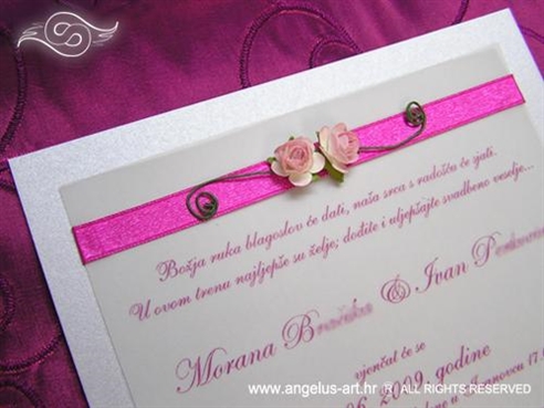 pozivnica ružičasta s ružom