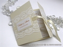 elegant lace wedding invitation cream white