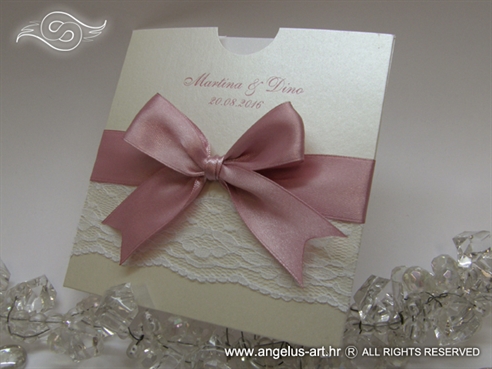 wedding invitation with white lace