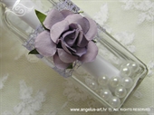Pozivnica za vjenčanje Poruka u boci - Ljubičasta ruža