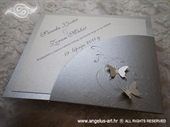 Pozivnica za vjenčanje Diamond Silver Butterfly