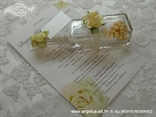 pozivnica za vjenčanje u boci šampanj s ružom i tiskom