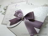wedding invitation in an envelope with embossing pattern