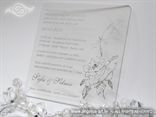 prozirna pozivnica za vjenčanje sa srebrnim tiskom i cirkonom