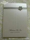 srebrna zahvalnica za vjenčanje sa srebrnim perlicama