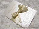 Wedding thank you card - Cream Bow Love