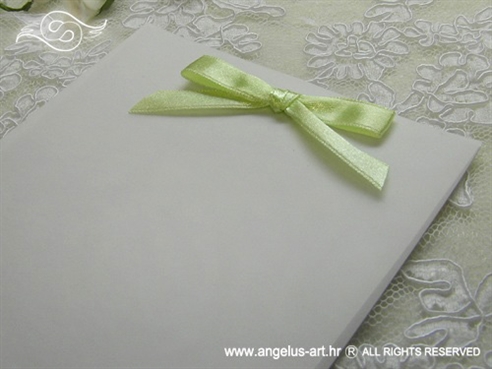 zelena zahvalnica za vjenčanje sa zelenom mašnicom