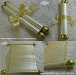 invitation for baptism in a form of a scroll