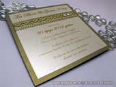 Zlatna pozivnica za vjenčanje - Uhvaćeni u mreži Gold hearts