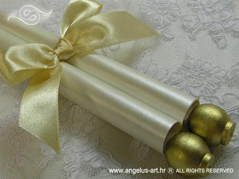 golden scroll invitation for baptism